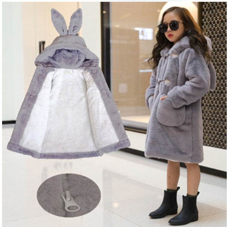 Thickened Faux Fur Coat For Big Kids - Classy Collective