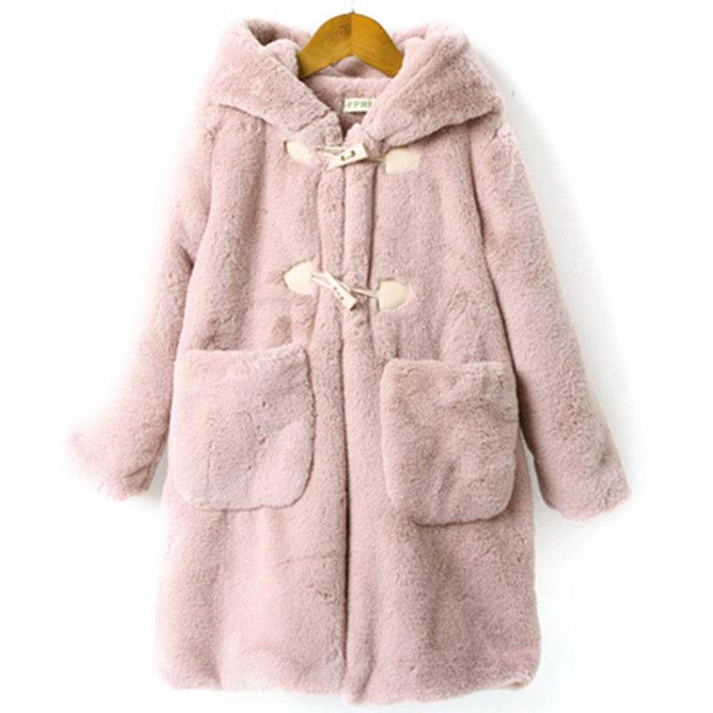 Thickened Faux Fur Coat For Big Kids - Classy Collective