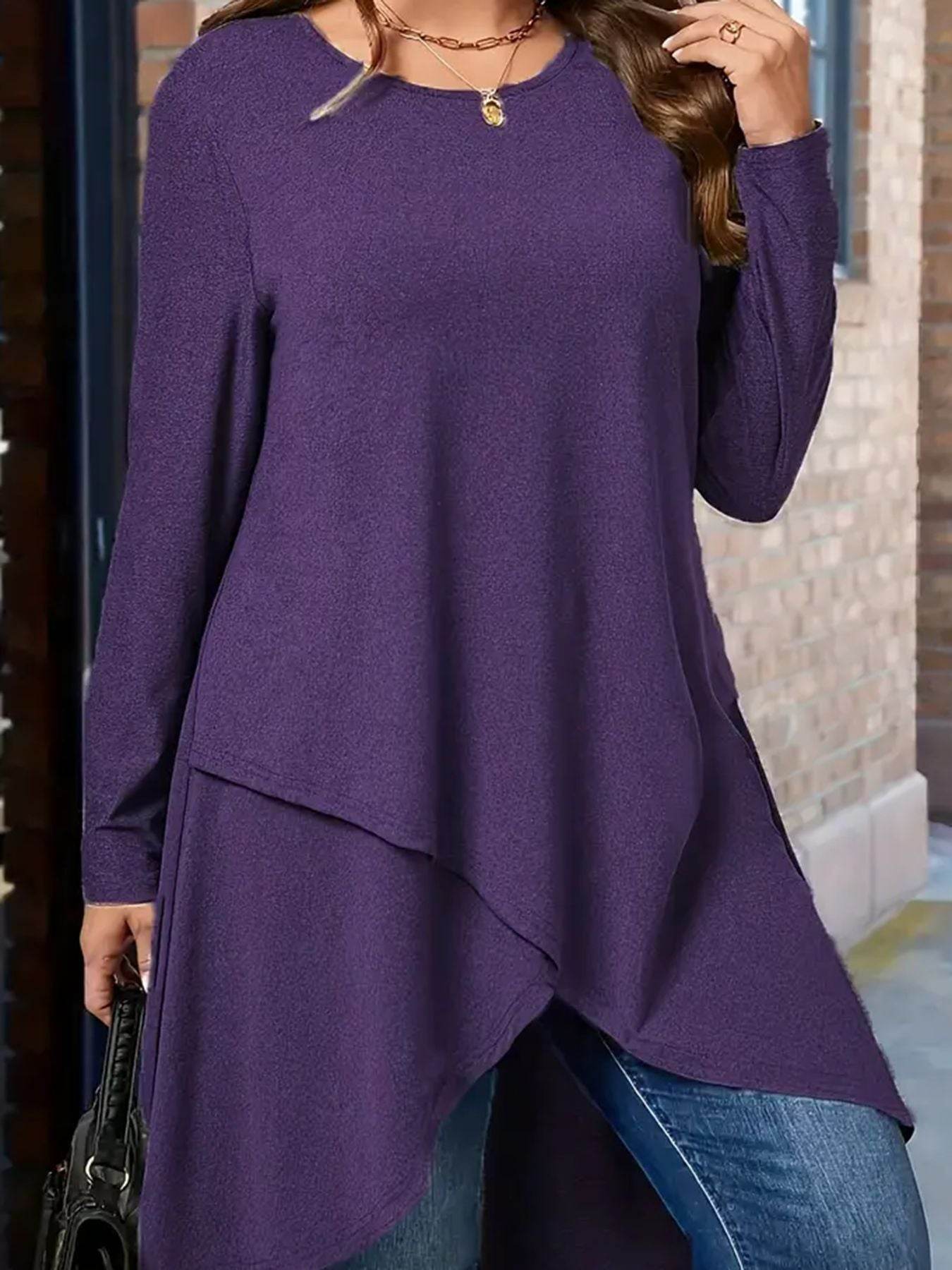 Plus Size Women's Autumn And Winter New Casual Loose Long Sleeves Outerwear Top - Classy Collective