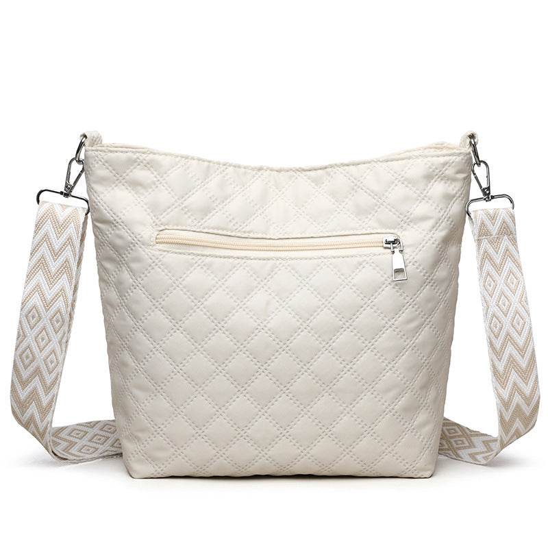 Fashion Quilted Shoulder Diamond Lattice Letter Label Large-capacity Crossbody Bag - Classy Collective