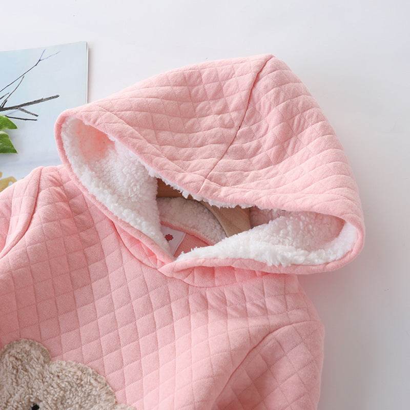 Bear embroidered hooded jacket - Classy Collective