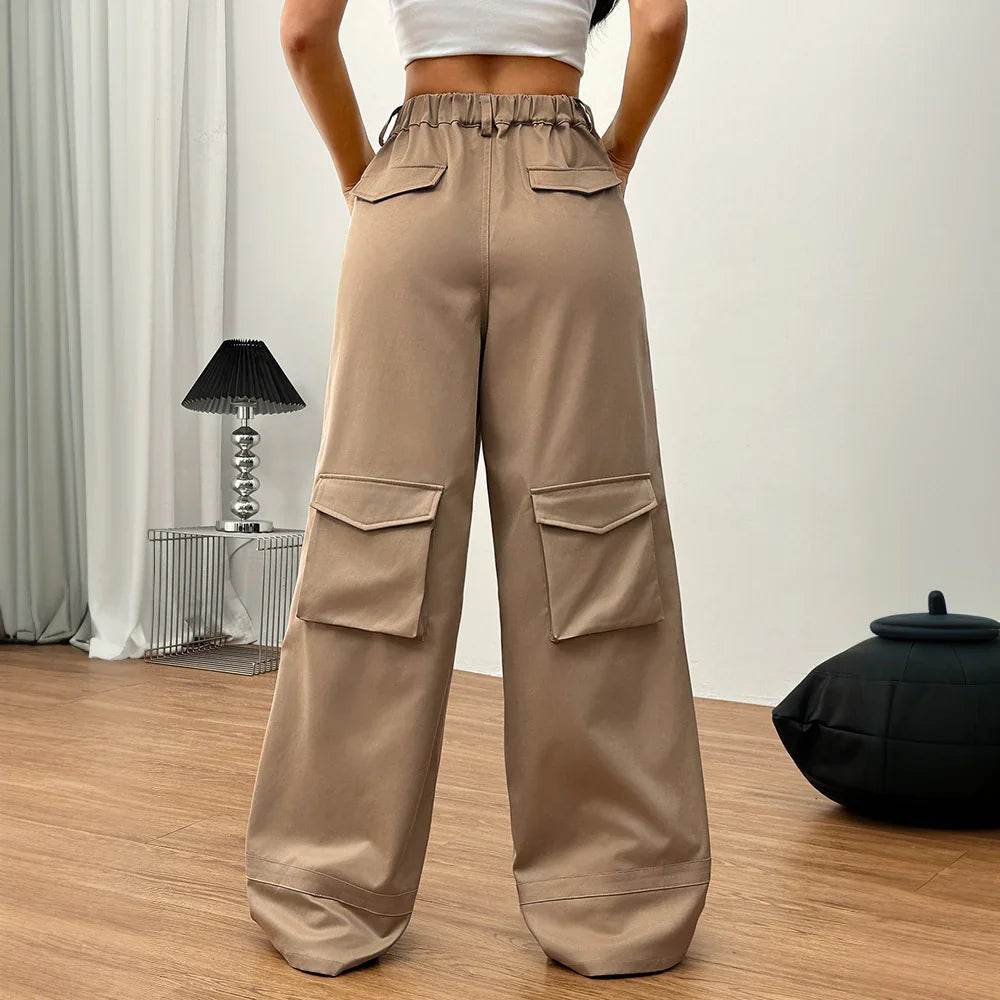 Women's Loose Casual Wide-leg Trousers Pocket Overalls - Classy Collective