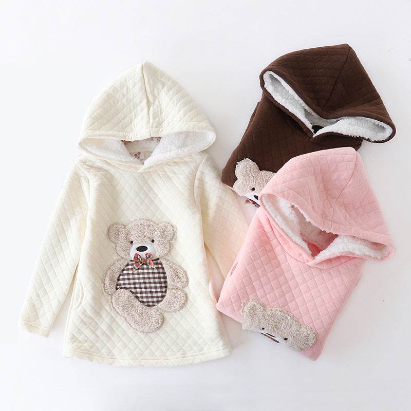 Bear embroidered hooded jacket - Classy Collective