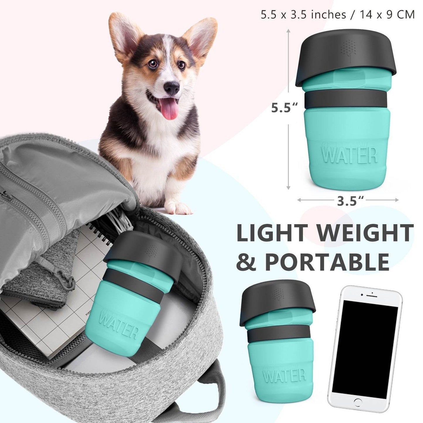 Travel Water Bottle Dog Dispenser - Classy Collective