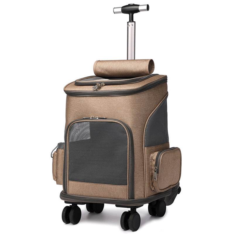 Portable Folding Trolley Pet Backpack With Universal Wheel - Classy Collective