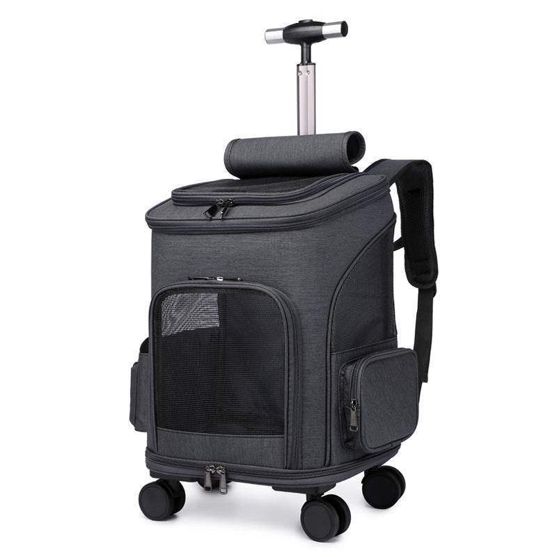 Portable Folding Trolley Pet Backpack With Universal Wheel - Classy Collective