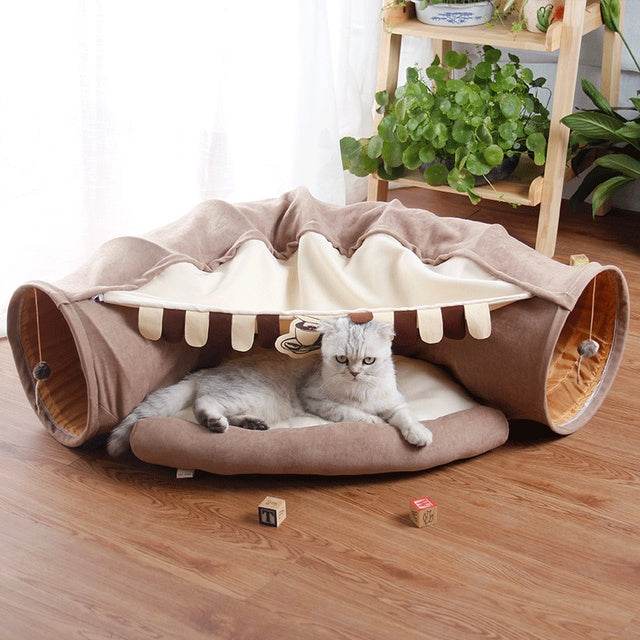 Pet Cats Tunnel Interactive Play Toy Mobile Collapsible - Classy Collective