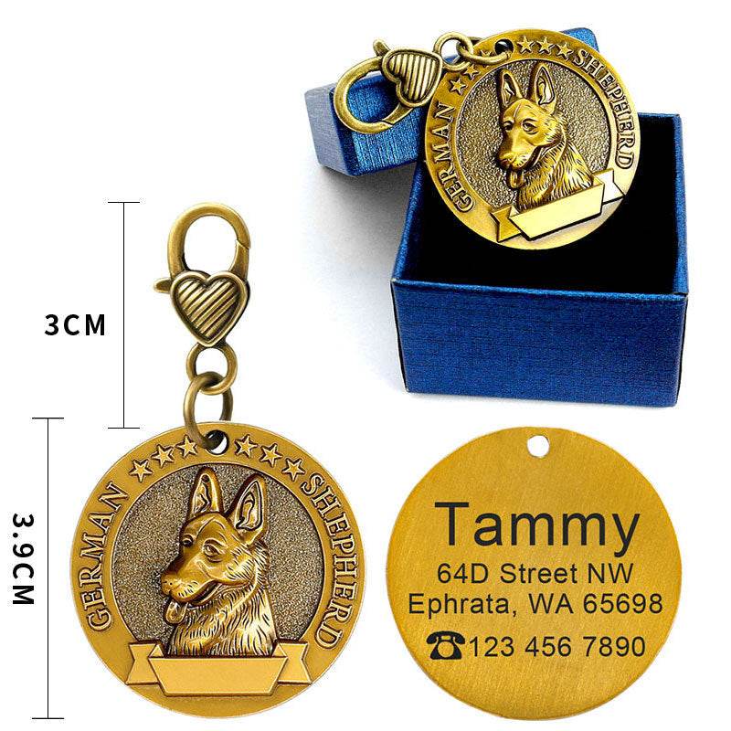 Custom Metal Engraved Dog ID Tag - Anti-lost Identity Card - Classy Collective
