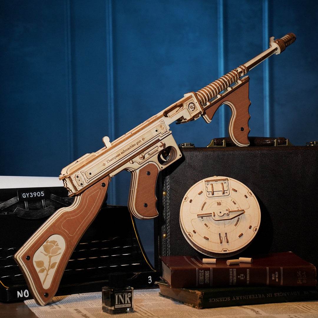 Thompson Submachine Gun Toy Gift For Boys Wooden Puzzle - Classy Collective