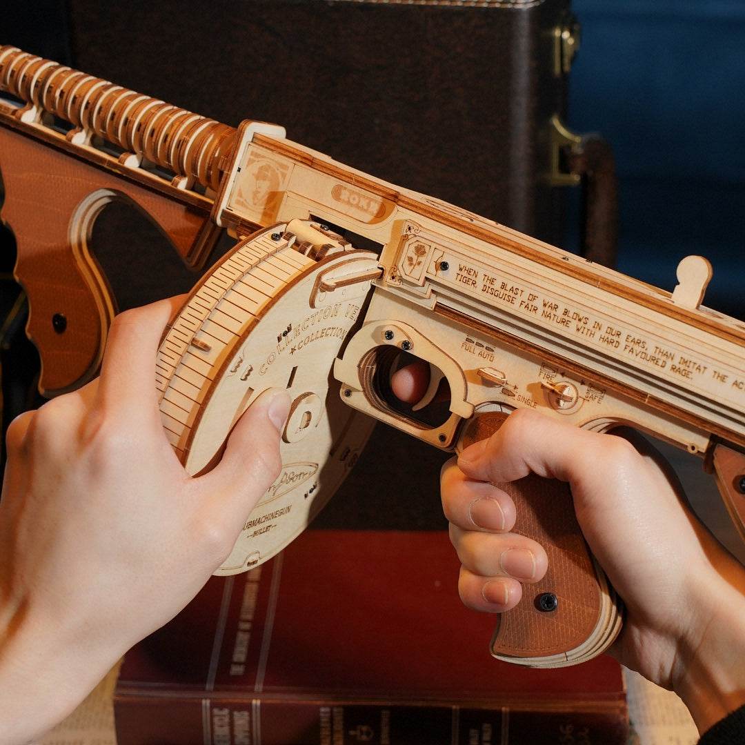Thompson Submachine Gun Toy Gift For Boys Wooden Puzzle - Classy Collective