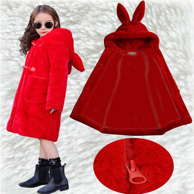 Thickened Faux Fur Coat For Big Kids - Classy Collective