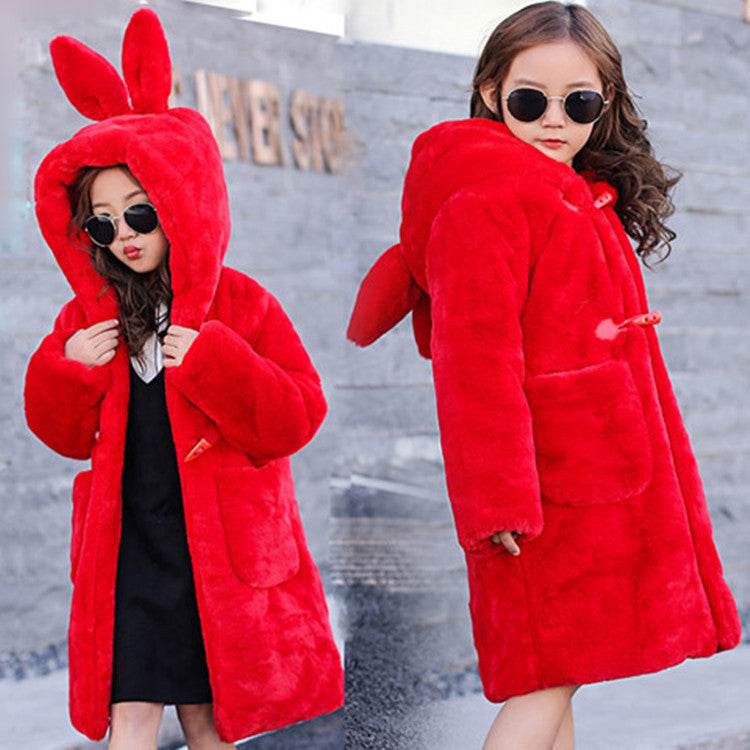 Thickened Faux Fur Coat For Big Kids - Classy Collective