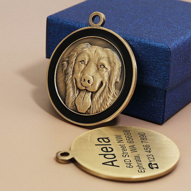 Anti-lost Card Dog Identity Tag- Metal Lettering - Classy Collective