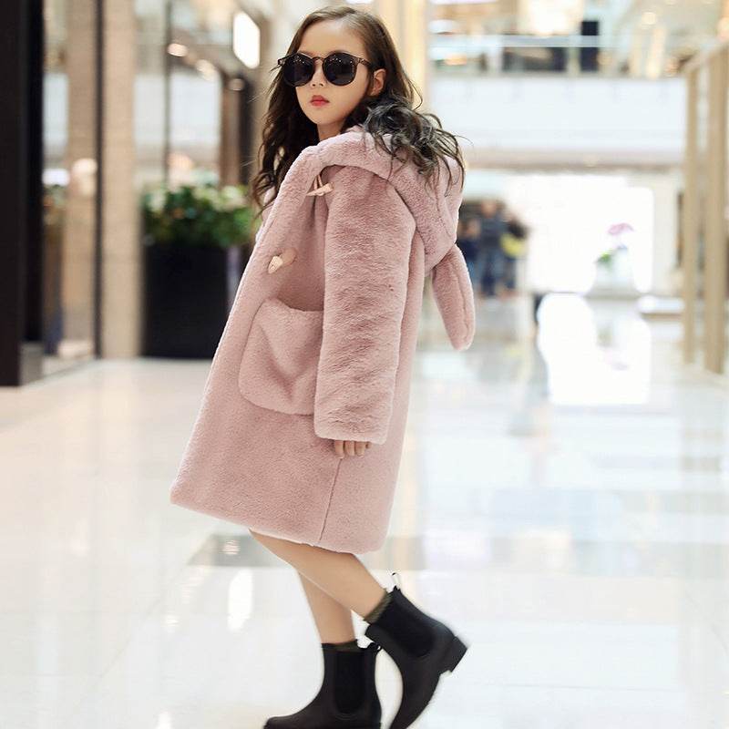 Thickened Faux Fur Coat For Big Kids - Classy Collective