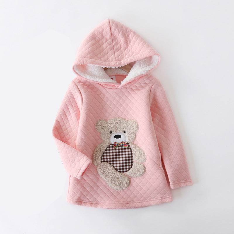 Bear embroidered hooded jacket - Classy Collective