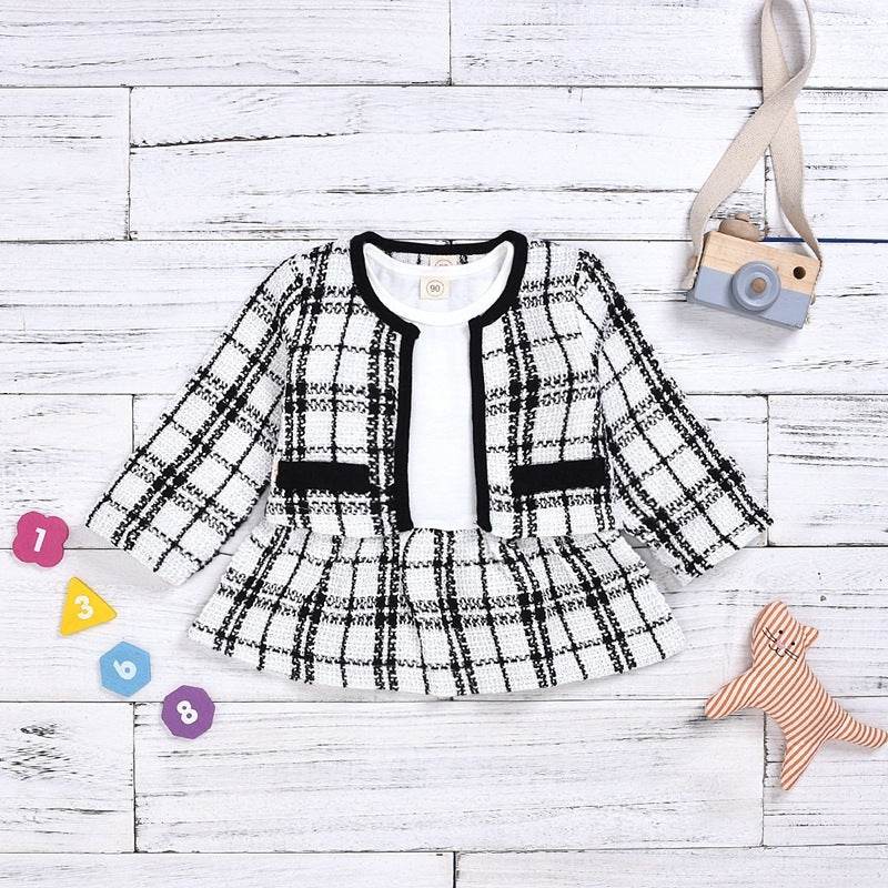 Long-sleeved Dresses Two-piece Children's Baby Small Incense Wind Suit - Classy Collective