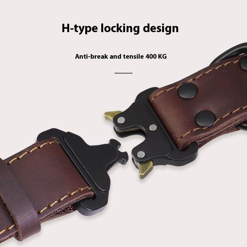 Leather Explosion-proof Large Dog Bandana Leather Pulling Rope - Classy Collective
