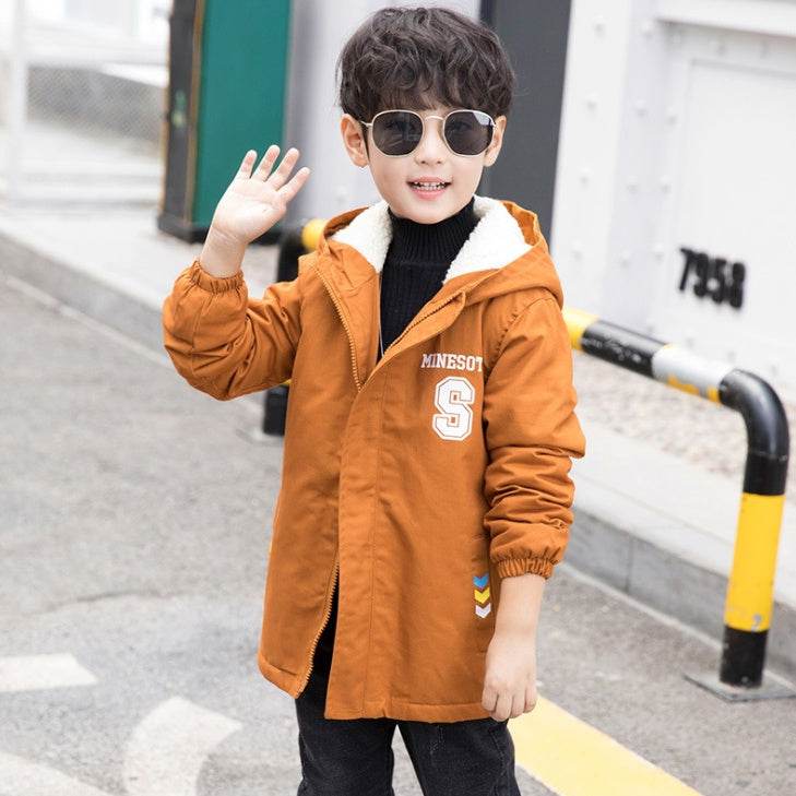 Children's jacket winter new plus velvet Korean version - Classy Collective
