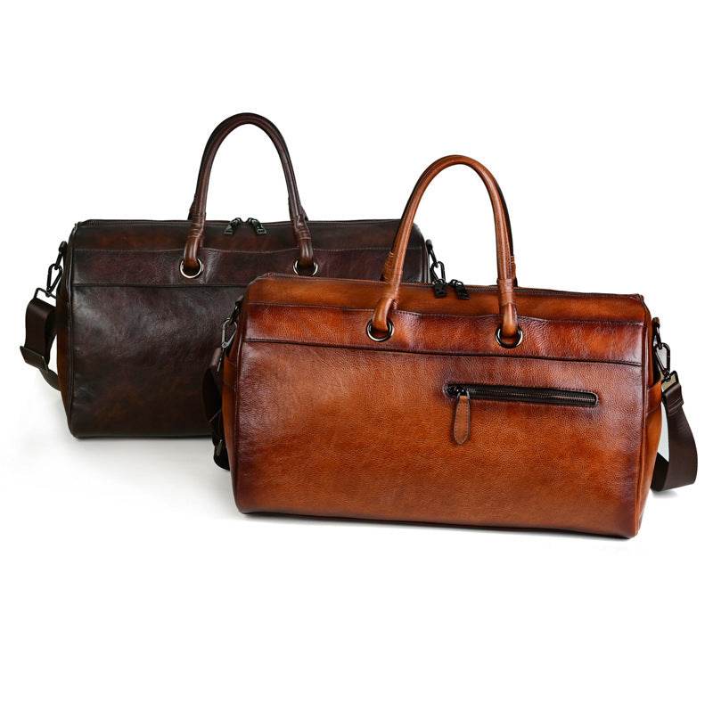 Top Layer Leather Bag Handmade Retro Large Capacity - Classy Collective