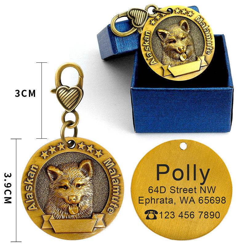 Custom Metal Engraved Dog ID Tag - Anti-lost Identity Card - Classy Collective
