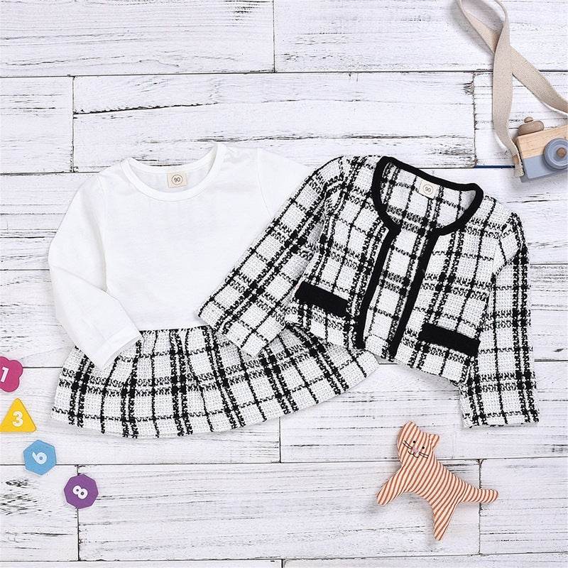 Long-sleeved Dresses Two-piece Children's Baby Small Incense Wind Suit - Classy Collective
