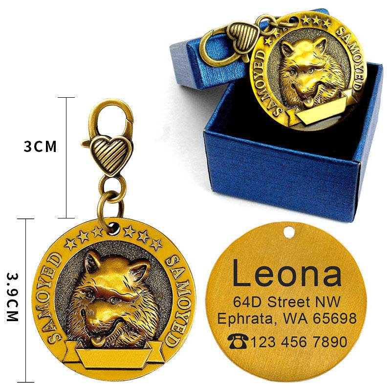 Custom Metal Engraved Dog ID Tag - Anti-lost Identity Card - Classy Collective