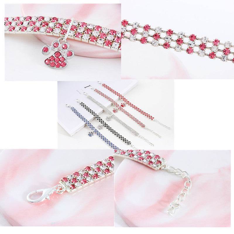 Pet Collar With Diamonds, Mixed-color Cat And Dog- Necklace Jewelry - Classy Collective