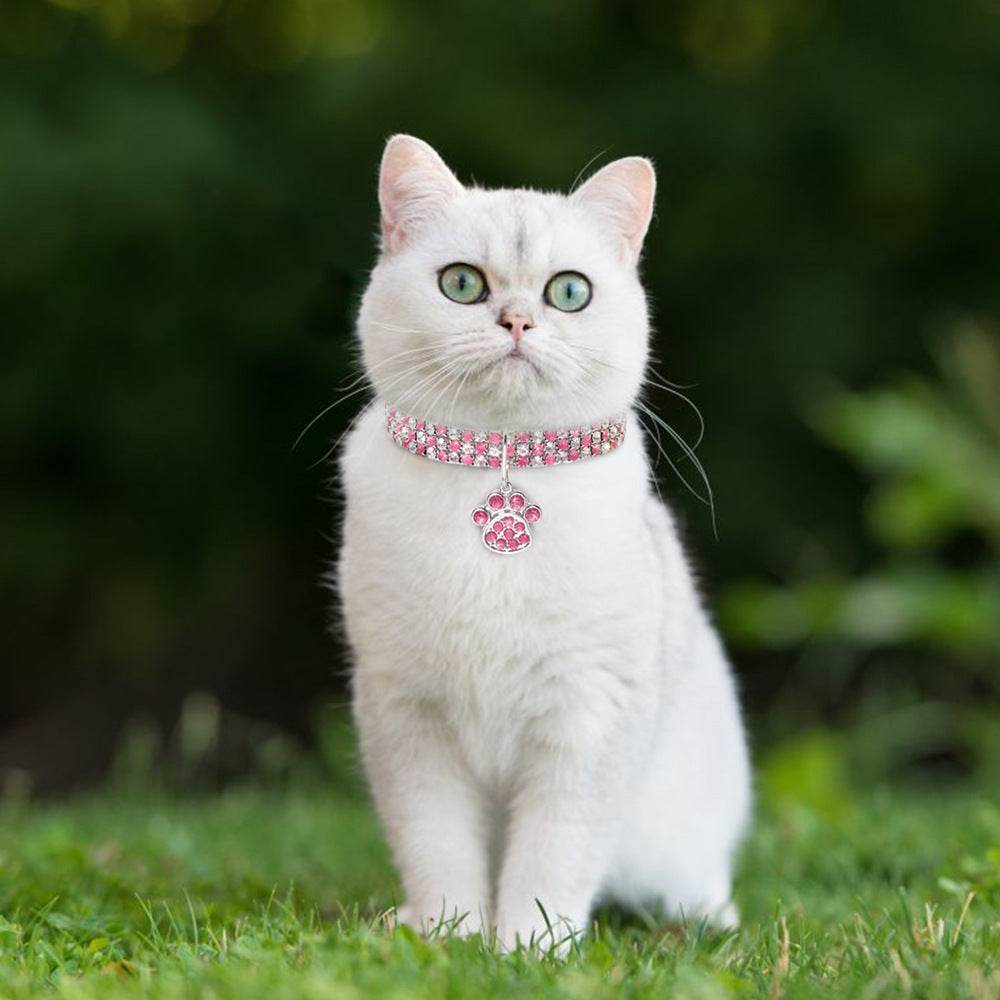 Pet Collar With Diamonds, Mixed-color Cat And Dog- Necklace Jewelry - Classy Collective