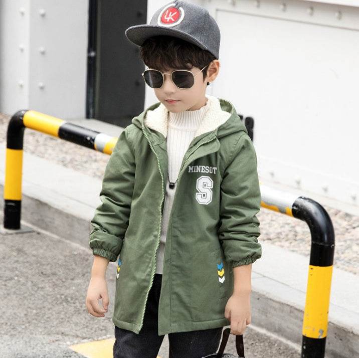 Children's jacket winter new plus velvet Korean version - Classy Collective