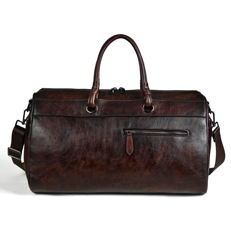 Top Layer Leather Bag Handmade Retro Large Capacity - Classy Collective