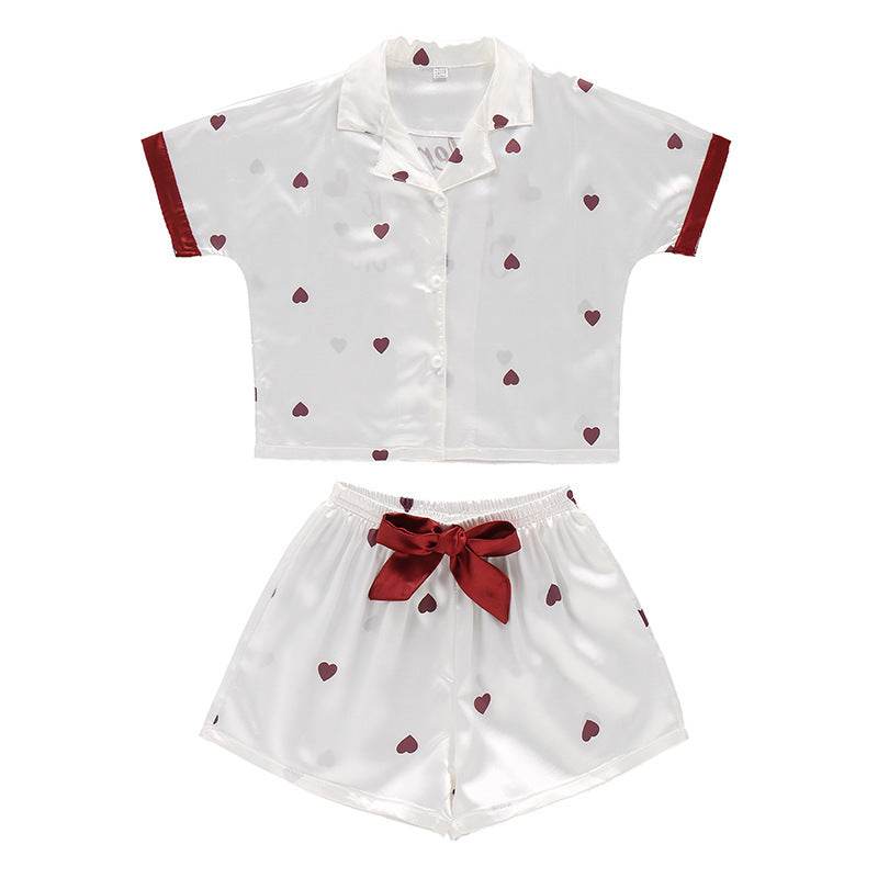Girls Summer Cartoon Pajamas Short-sleeved Shorts Two-piece Suit - Classy Collective