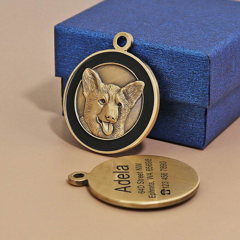 Anti-lost Card Dog Identity Tag- Metal Lettering - Classy Collective