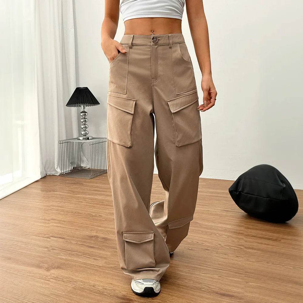 Women's Loose Casual Wide-leg Trousers Pocket Overalls - Classy Collective