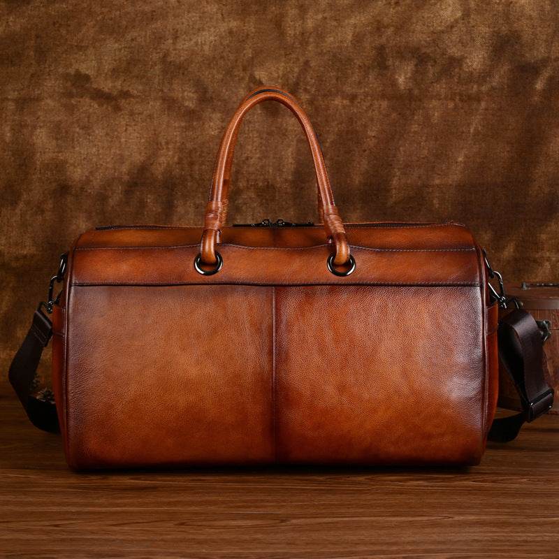 Top Layer Leather Bag Handmade Retro Large Capacity - Classy Collective
