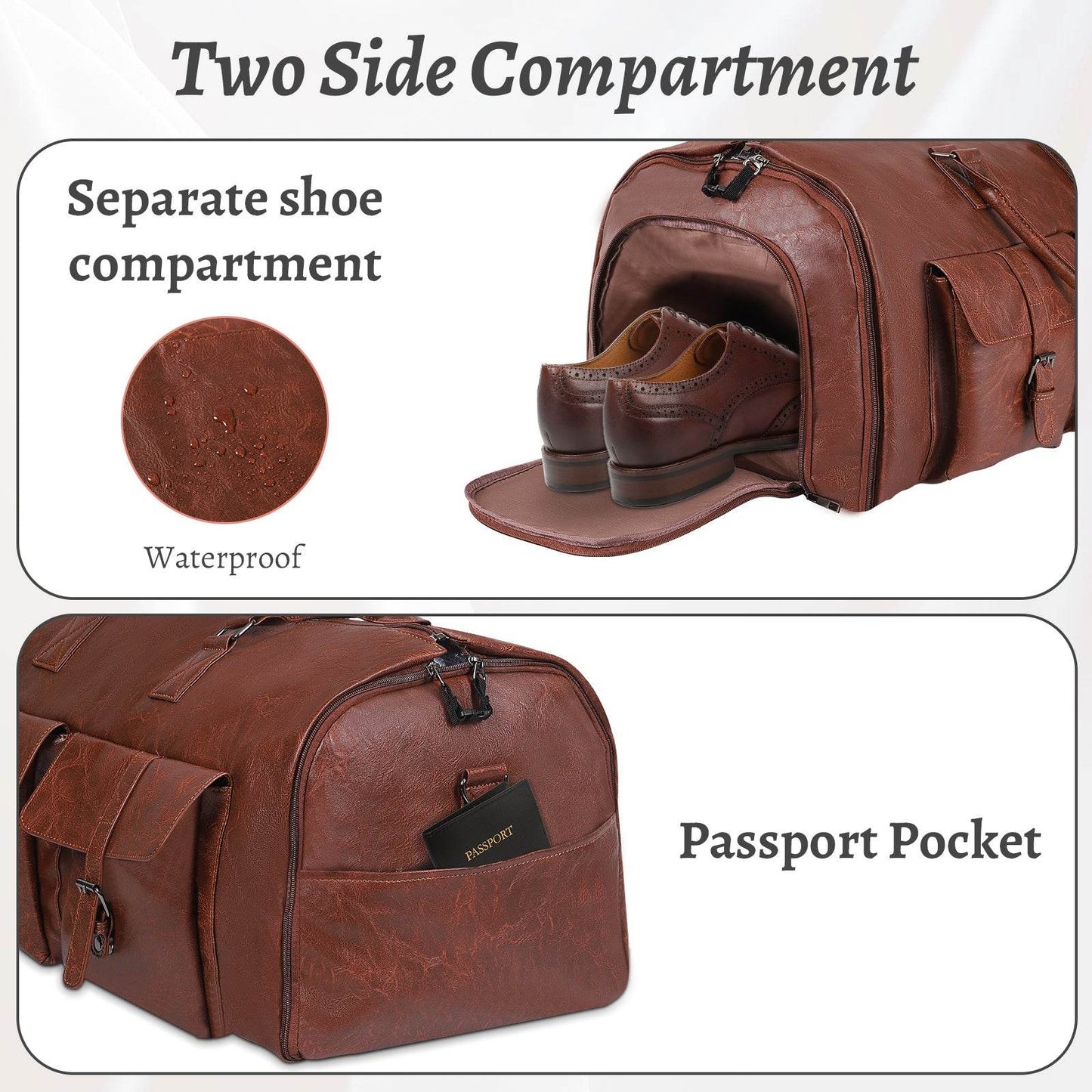 Large Capacity Men's Leather Suit Storage Bag - Classy Collective