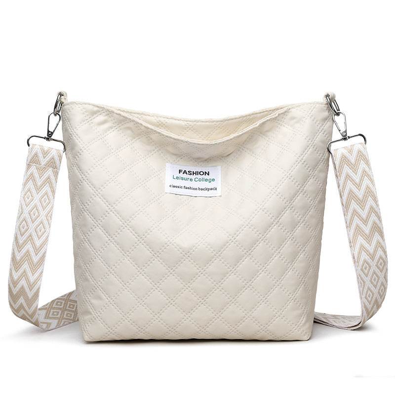 Fashion Quilted Shoulder Diamond Lattice Letter Label Large-capacity Crossbody Bag - Classy Collective