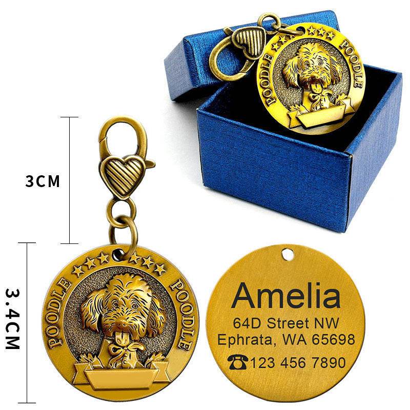 Custom Metal Engraved Dog ID Tag - Anti-lost Identity Card - Classy Collective