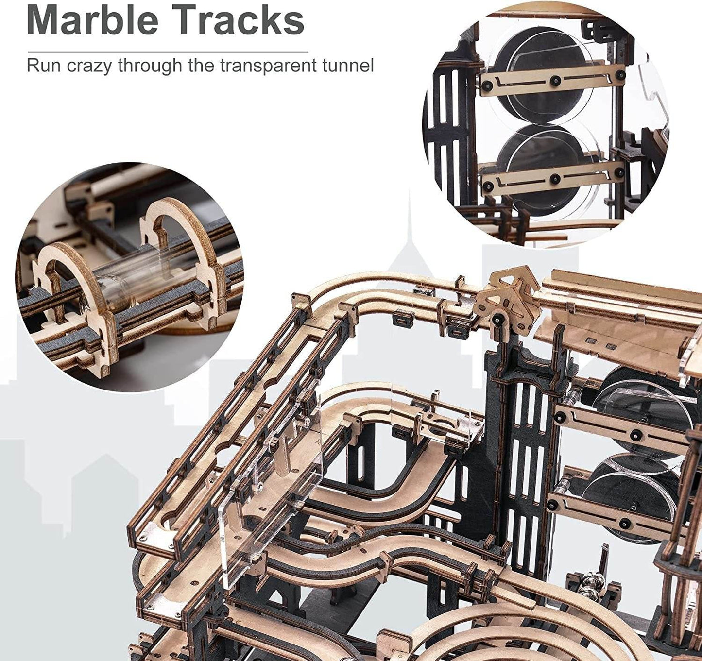 Robotime Marble Night City 3D Wooden Puzzle Games Assembly - Classy Collective