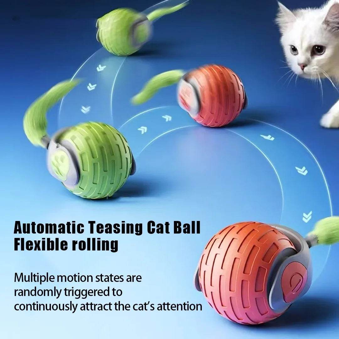 New Interactive Cat Toys Ball Auto Electric Rolling Ball Toys For Cat Kitty Pets Smart Automatic Teaser USB Rechargeable Cat Toy Pet Products - Classy Collective