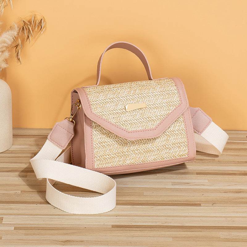 Simple Woven Sequin Decorative Crossbody Small Square Bag - Classy Collective