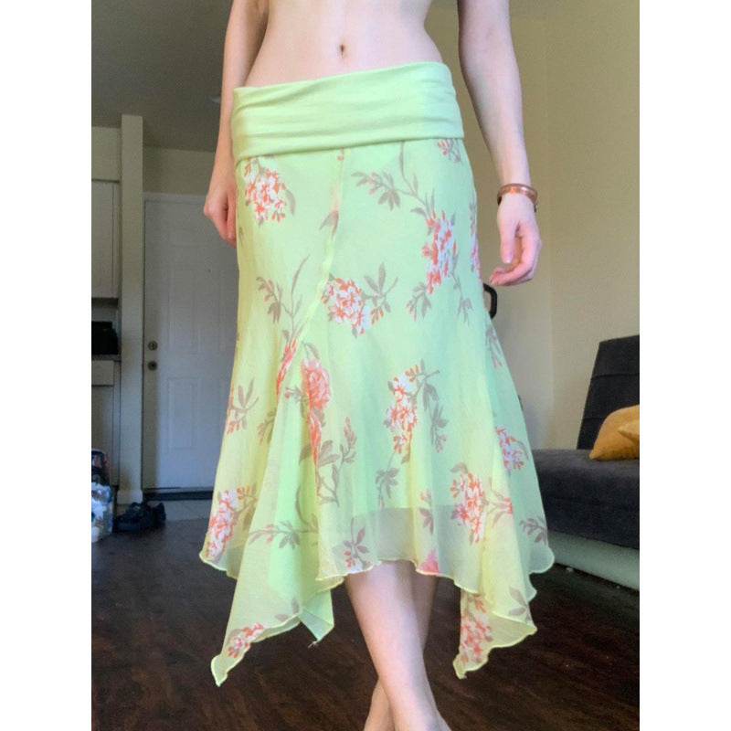 Sneaky Design Floral Flounce Irregular Long Dress - Classy Collective