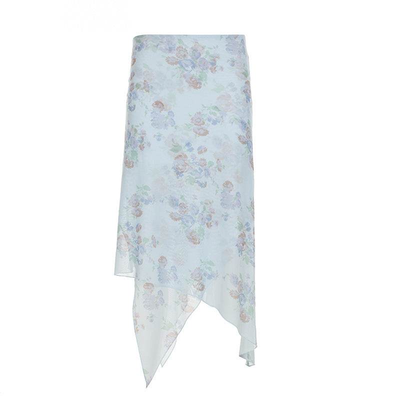 Sneaky Design Floral Flounce Irregular Long Dress - Classy Collective
