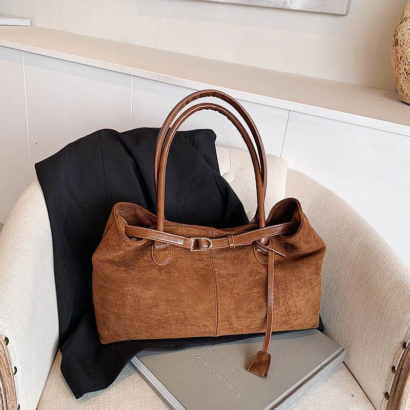 Retro Large-capacity Suede Shoulder Tote Bag - Classy Collective