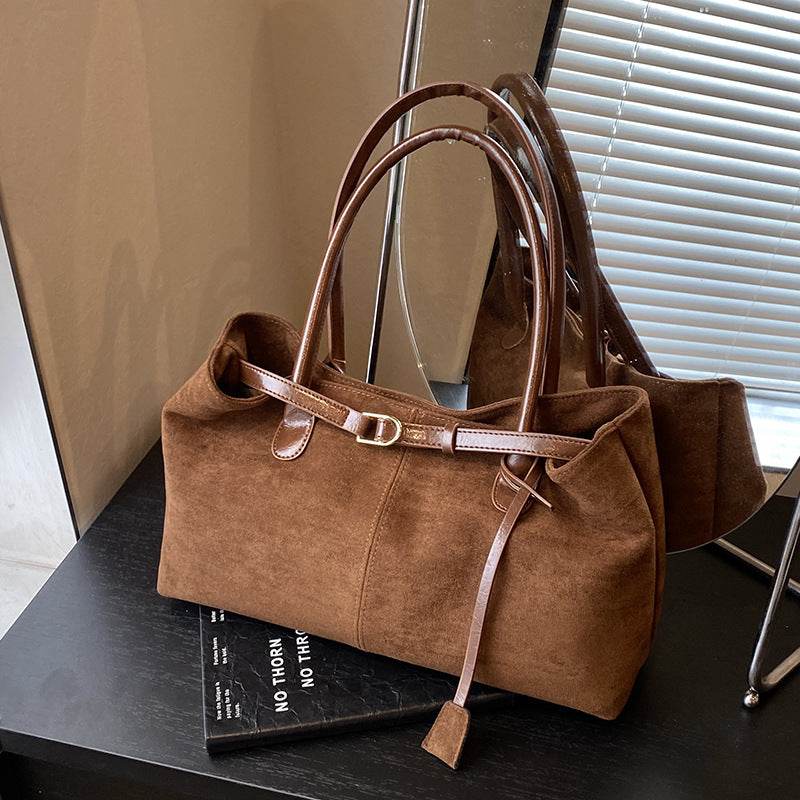 Retro Large-capacity Suede Shoulder Tote Bag - Classy Collective