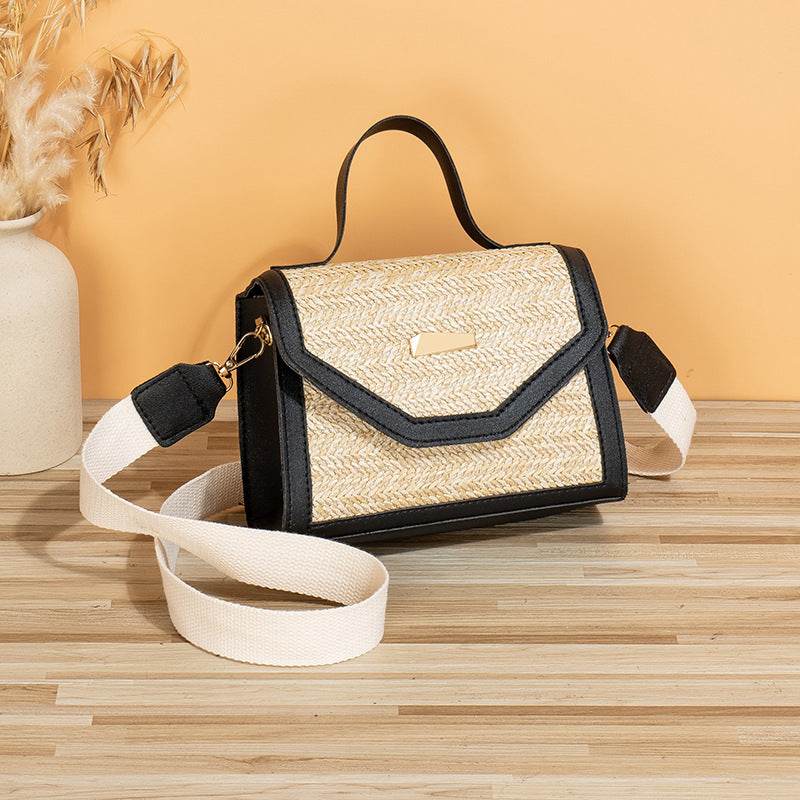 Simple Woven Sequin Decorative Crossbody Small Square Bag - Classy Collective