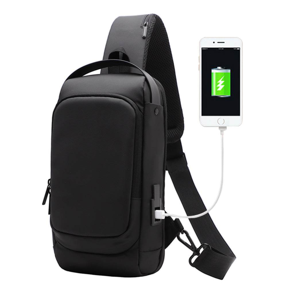 Men's Crossbody Sports USB Charging Shoulder Bag - Classy Collective