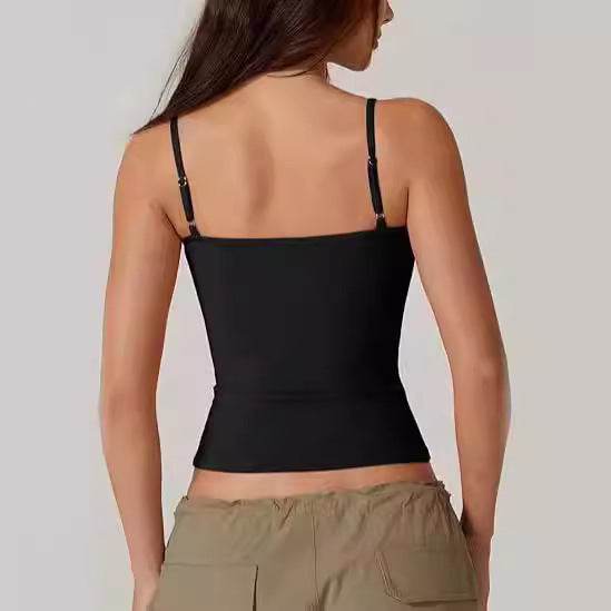 Camisole Cropped T-shirt Vest Women's Milk Silk Top - Classy Collective