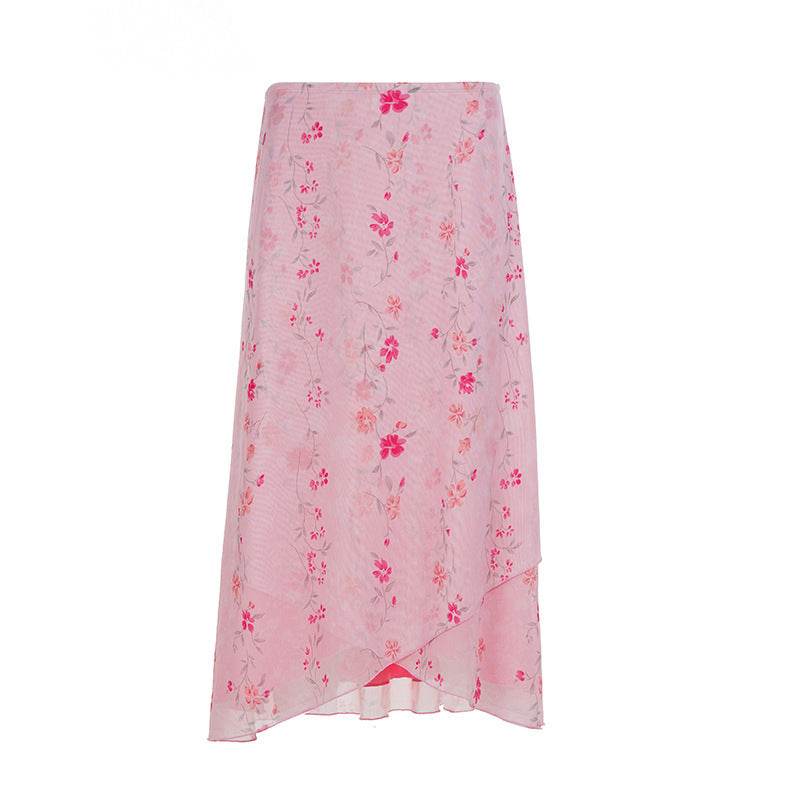 Sneaky Design Floral Flounce Irregular Long Dress - Classy Collective