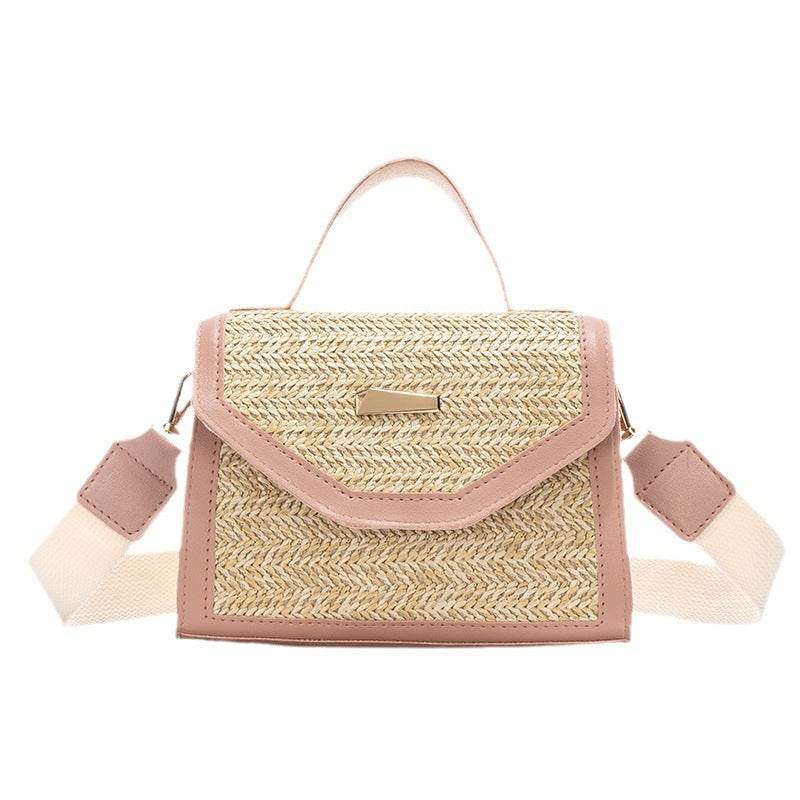 Simple Woven Sequin Decorative Crossbody Small Square Bag - Classy Collective