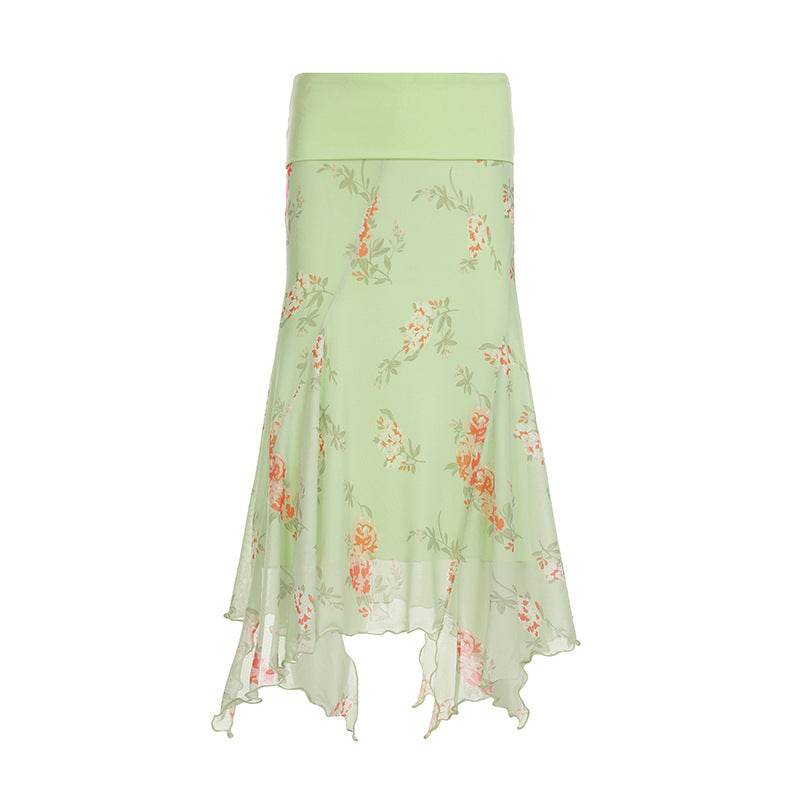 Sneaky Design Floral Flounce Irregular Long Dress - Classy Collective